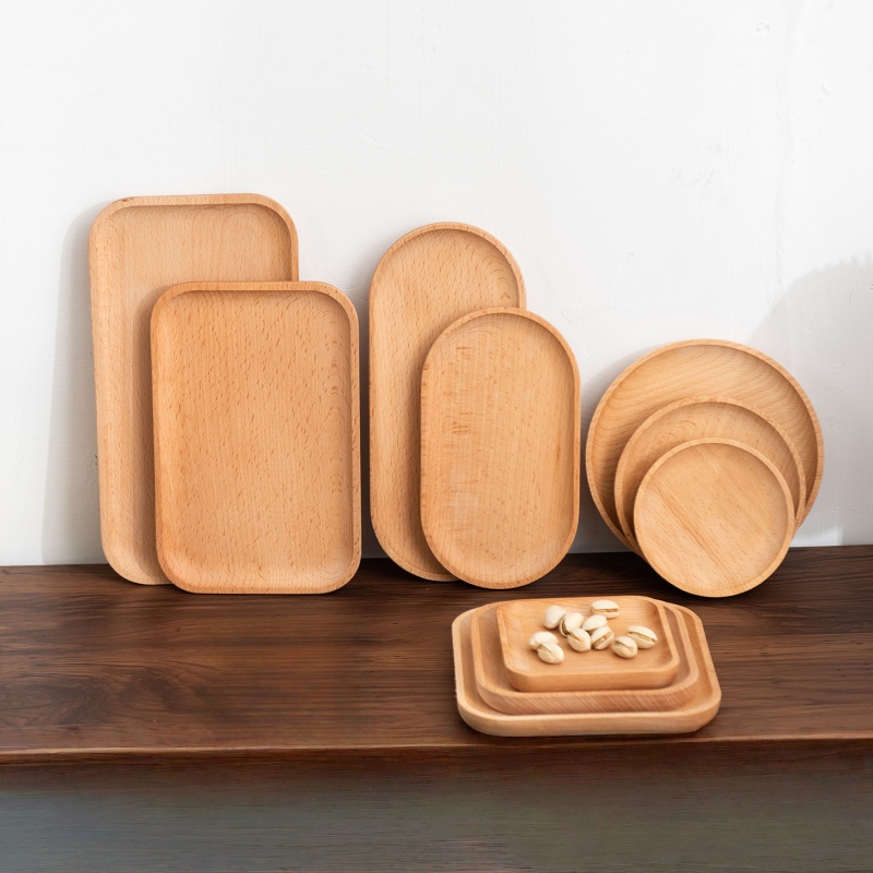 Travertine Tray Oval - Поднос для завтрака из массива бука: