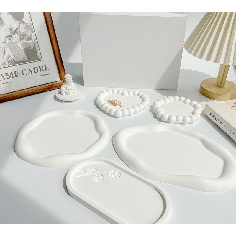 Travertine Tray Oval - Декоративный поднос с неровным облаком, многоцелевой