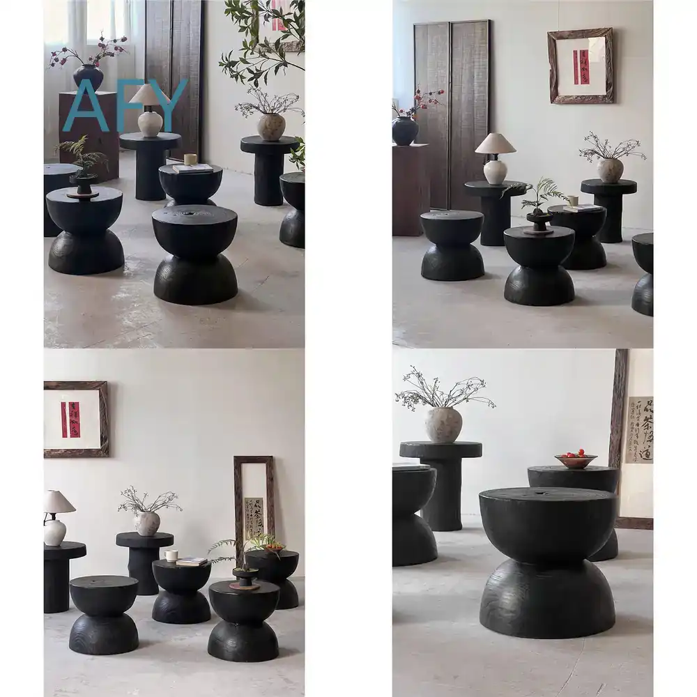 Interior Design Zen - Табурет из карбонизированной древесины для домашнего