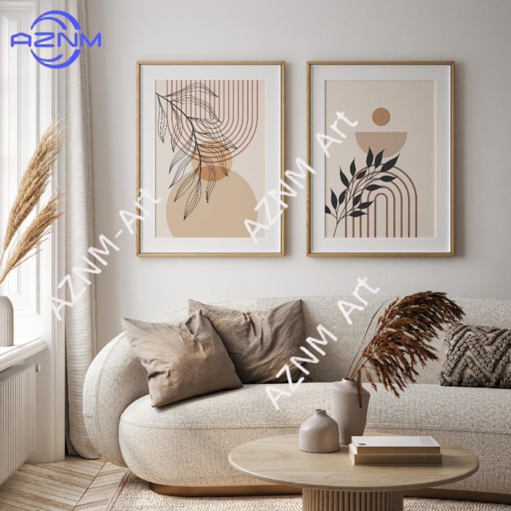Abstract Canvas Set - Набор из 1/2 шт. зеленых ботанических