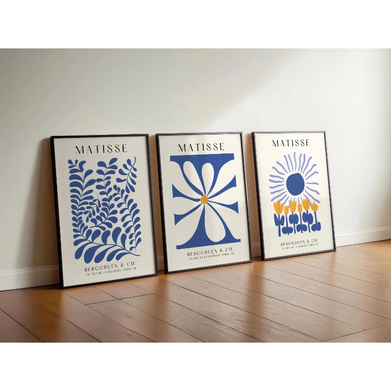 Набор из 3-х синих принтов Мат – обзор и цена Abstract Canvas Set