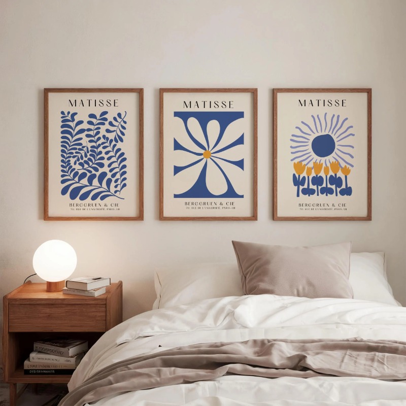 Набор из 3-х синих принтов Мат – обзор и цена Abstract Canvas Set