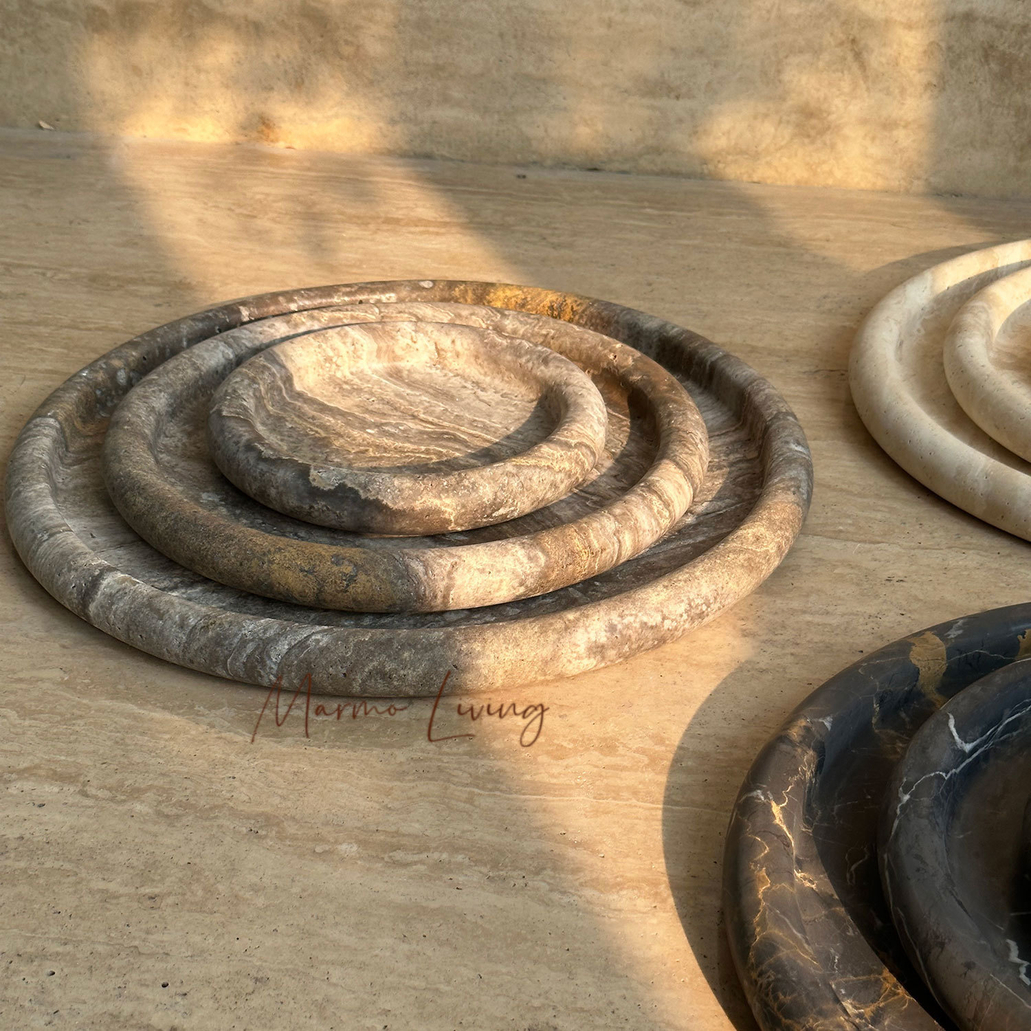 Ваби-Саби поднос из натурально – обзор и цена Travertine Tray Oval