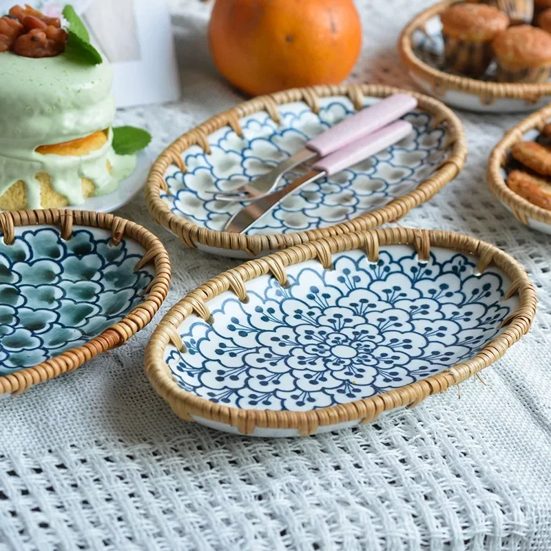 Японская плетеная керамическая – обзор и цена Travertine Tray Oval